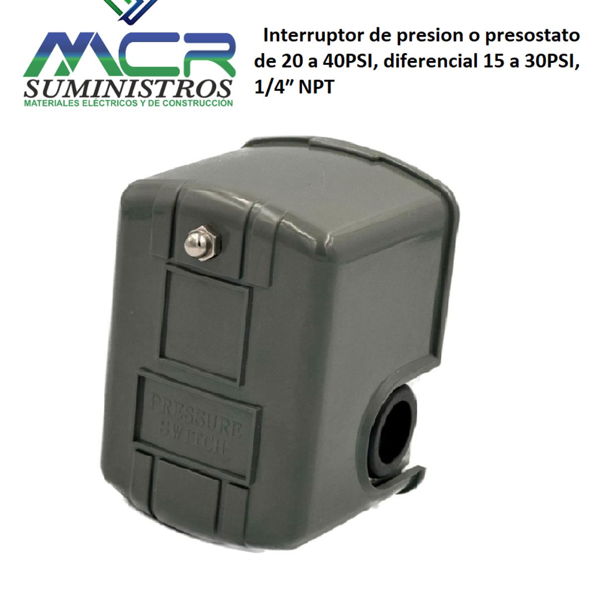 GENERICO - Interruptor de presion o presostato 20 a 40 PSI 1/4″ NPT