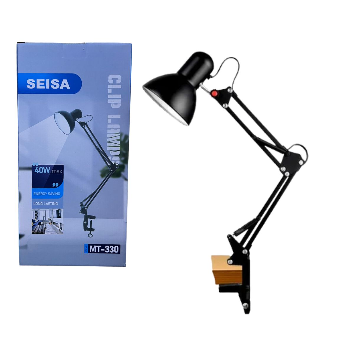 SEISA - Lámpara de mesa Escritorio Con Brazo Articulado Ajustable De Metal