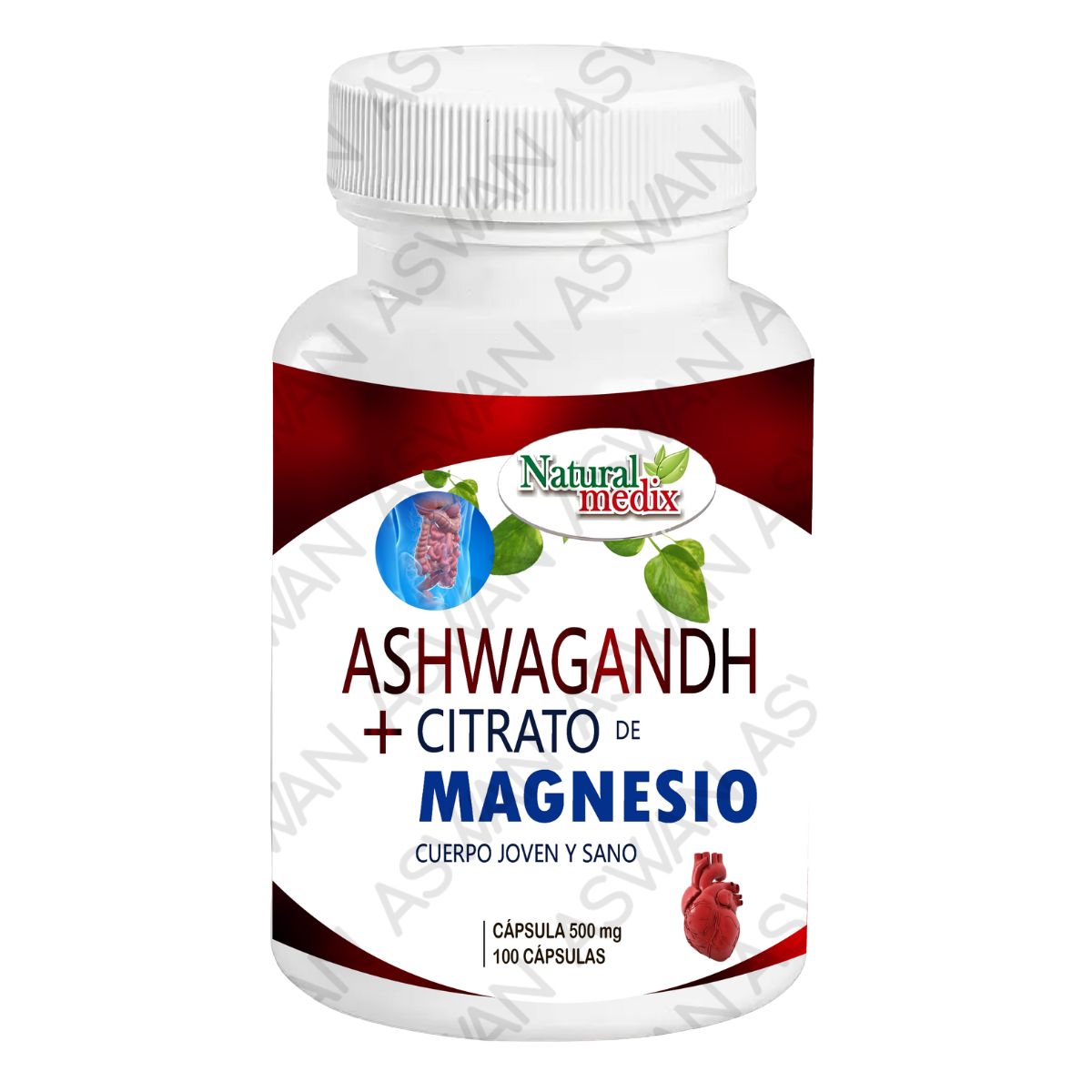 GENERICO - ASHWAGANDH + CITRATO DE MAGNESIO 100 CAPSULAS - NATURAL MEDIX