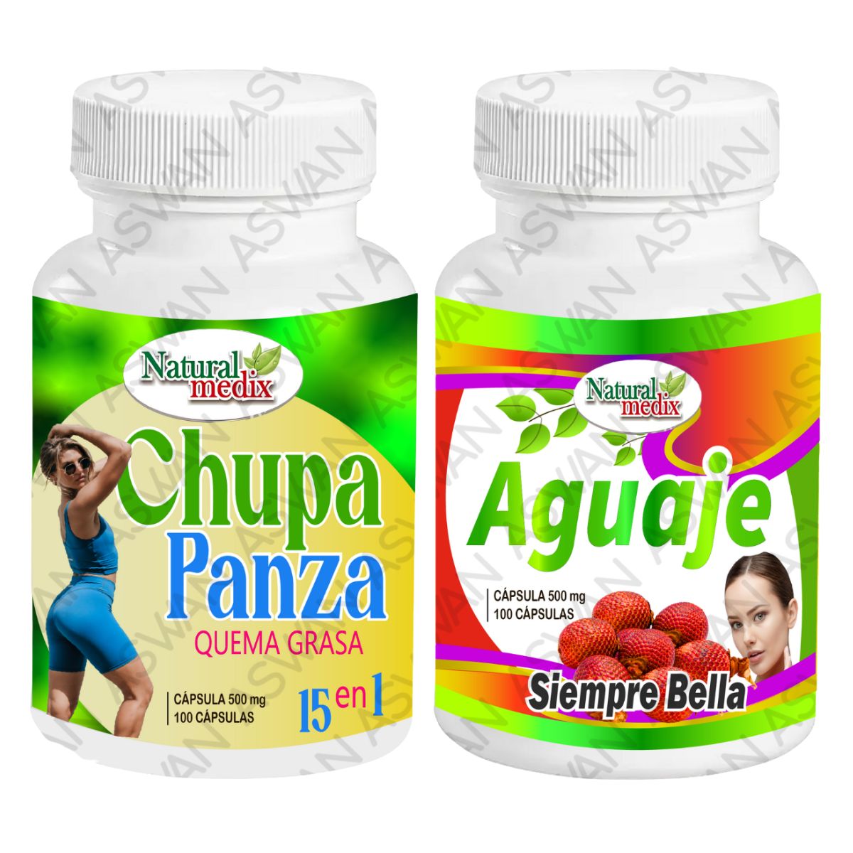 GENERICO - PACK CHUPA PANZA + AGUAJE SIEMPRE BELLA 100 CÁPSULAS