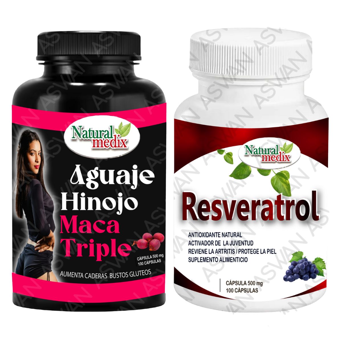 GENERICO - PACK AGUAJE HINOJO + RESVERATROL 100 CAPSULAS