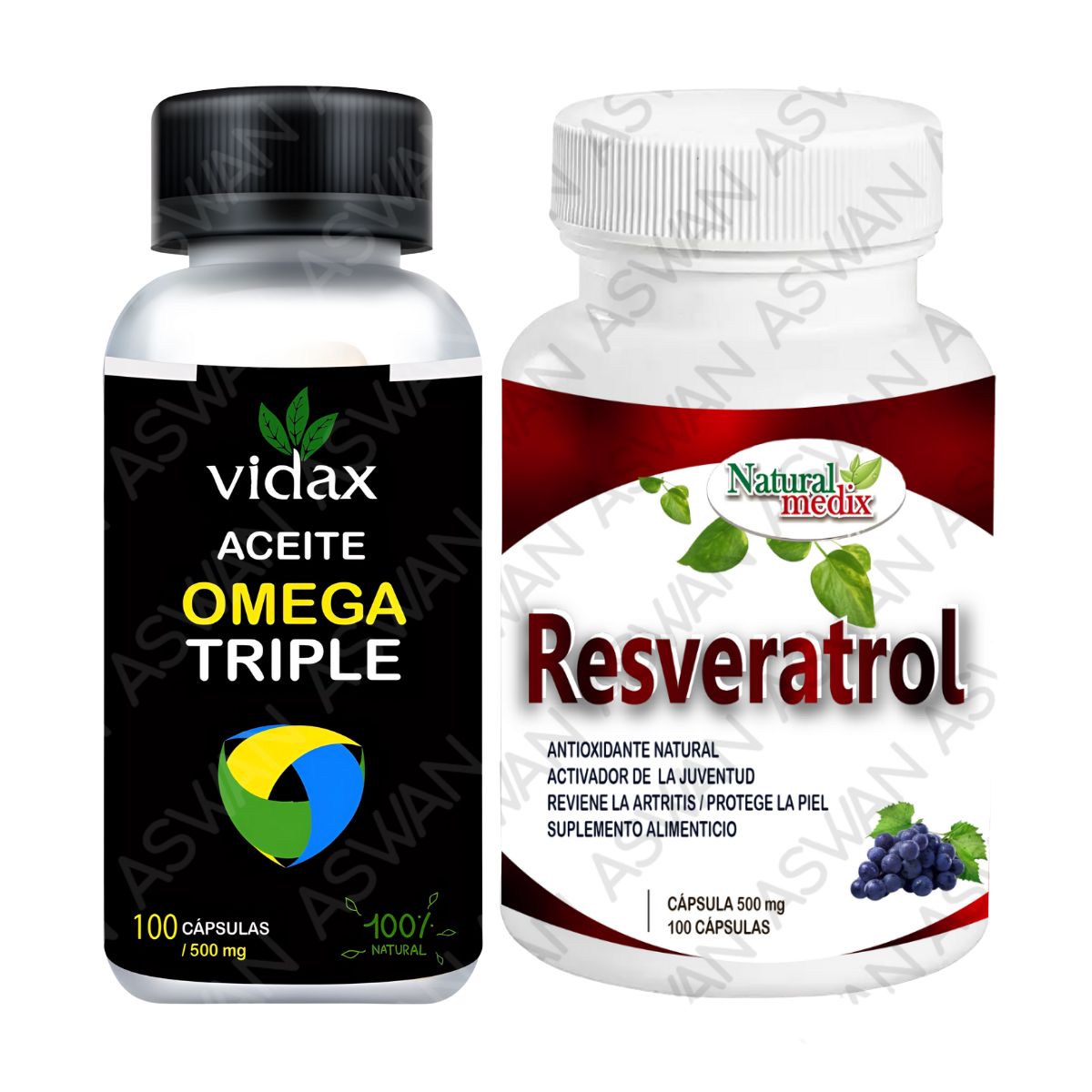 GENERICO - PACK ACEITE OMEGA TRIPLE + RESVERATROL 100 CAPSULAS