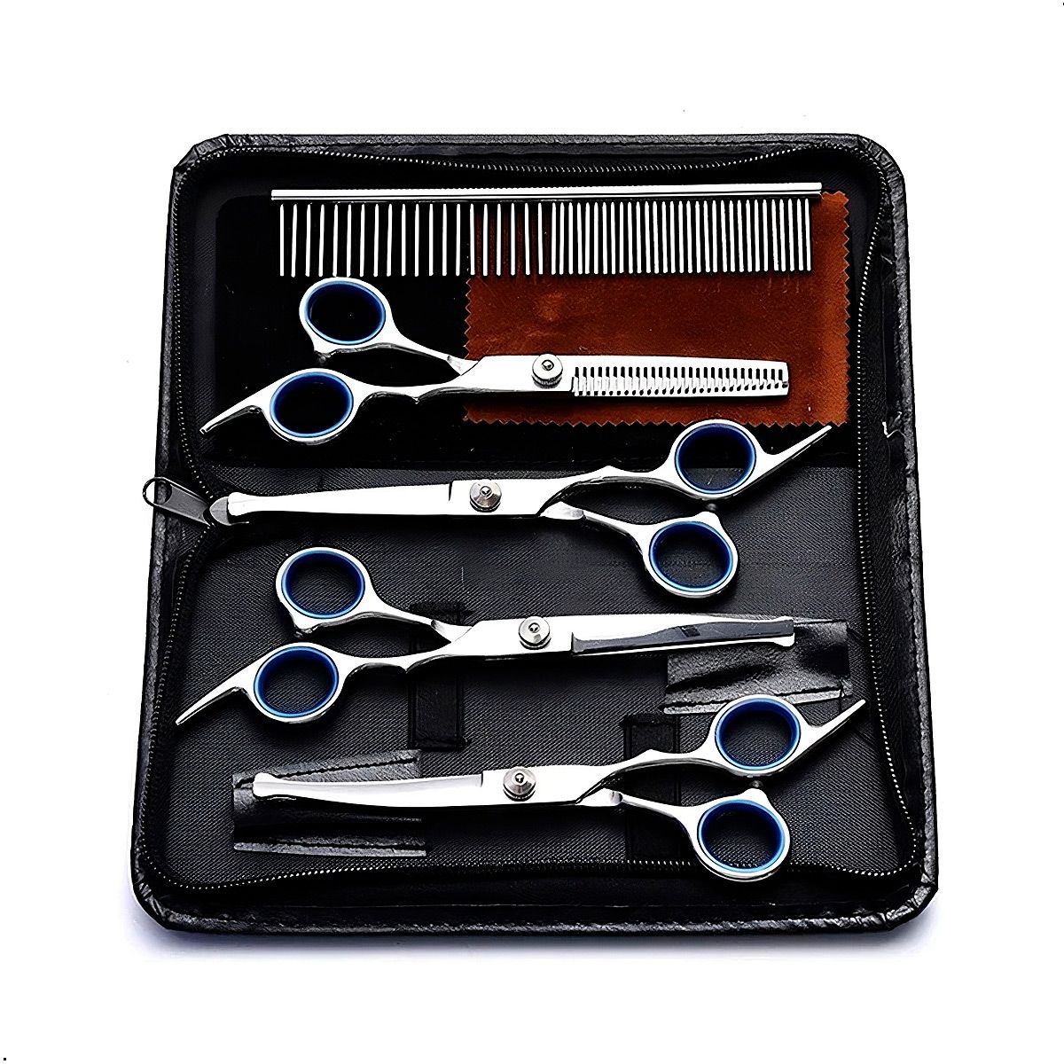 GENERICO - Set 4 Tijeras Acero Para El Cuidado De Mascotas