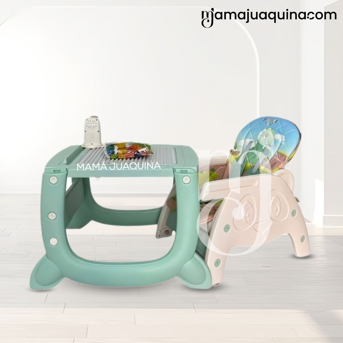 BABY - Silla de Comer Musical con Plato «PANDIMAX» Green
