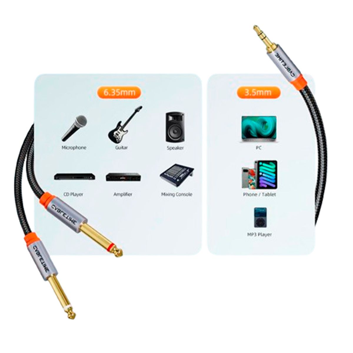 VENTION - Cable 5m Audio Estereo TRS 35mm 635mm DUAL PREMIUM Pc Android