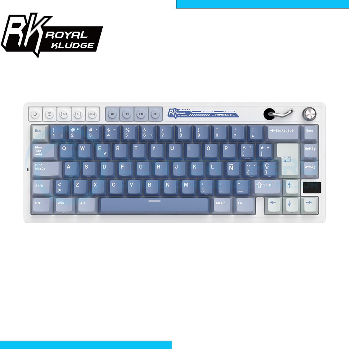ROYAL - Teclado Royal Kludge RK M65 Inalambrico OCEAN BLUE - CREAMY SWITCH