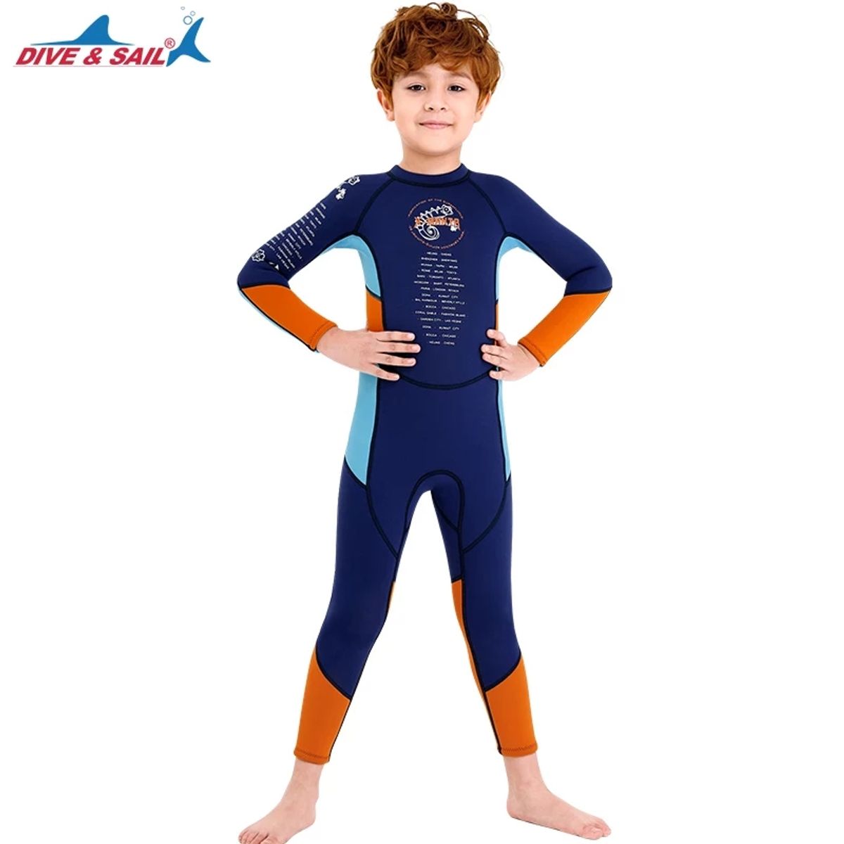GENERICO - WETSUIT NEOPRENO MANGA LARGA PARA NIÑOS DIVE&SAIL