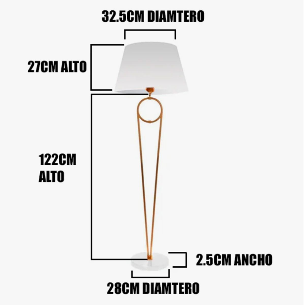 GENERICO - Lámpara de Pie Gold Led