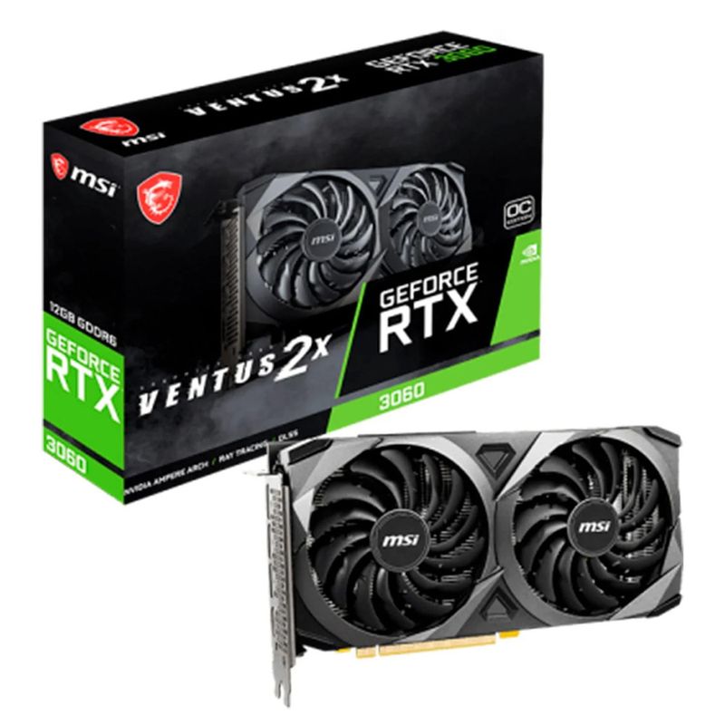 MSI - TARJETA DE VIDEO MSI GEFORCE RTX 3060 VENTUS 2X 12G OC, 12GB GDDR6