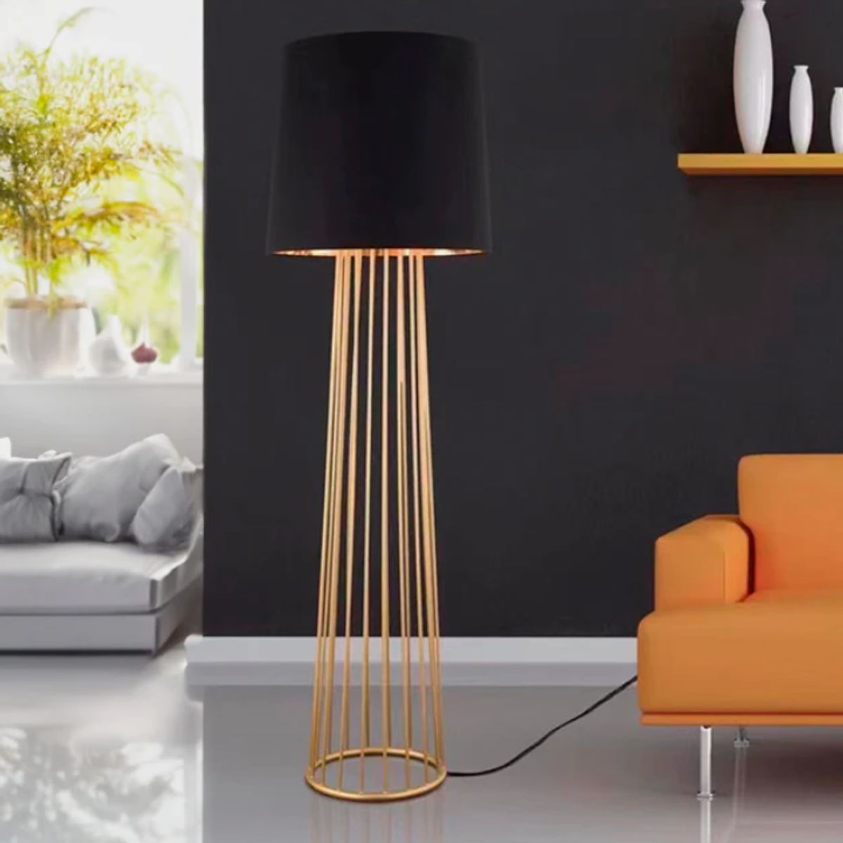 GENERICO - Lámpara de Pie Gold Led