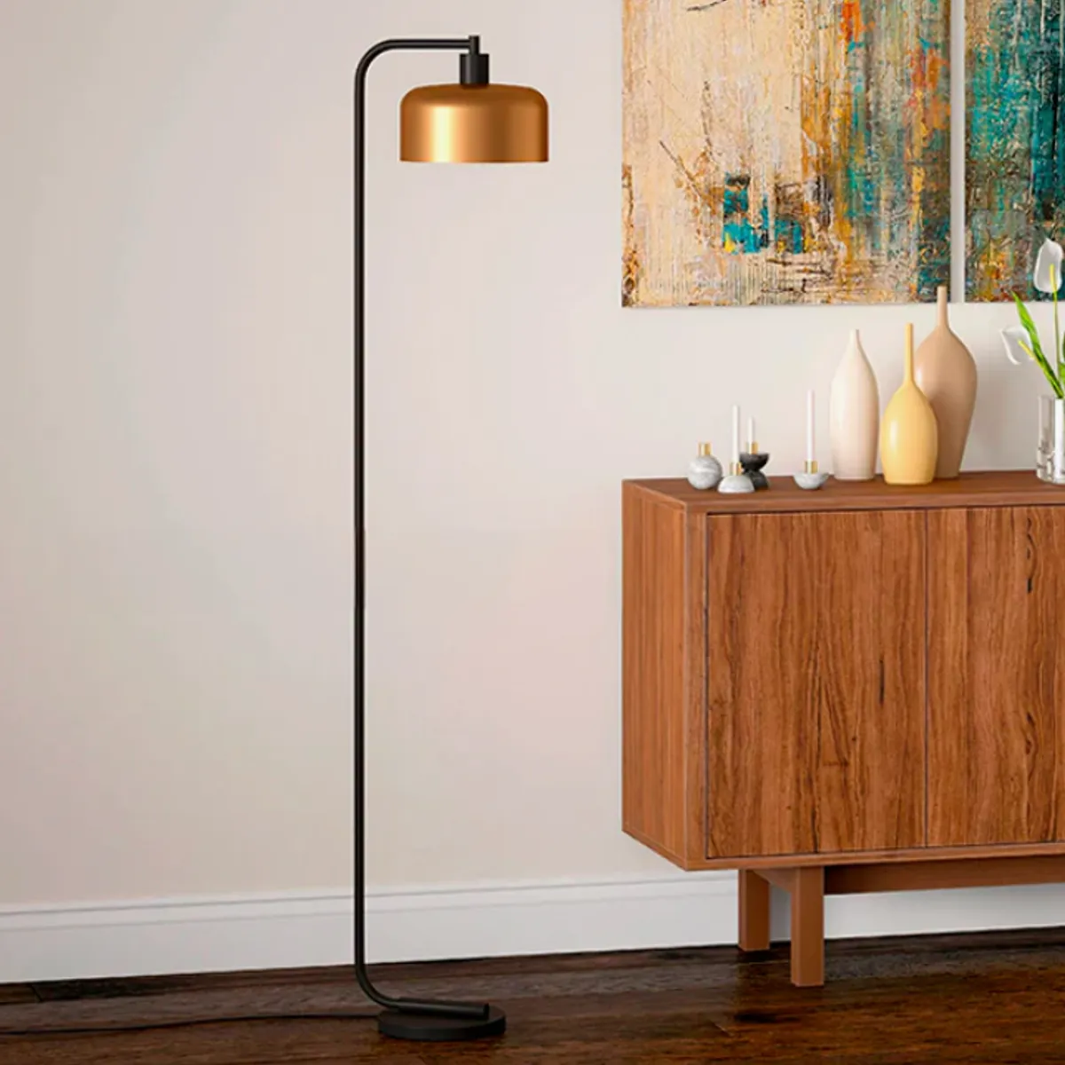 GENERICO - Lámpara de Pie Black Led