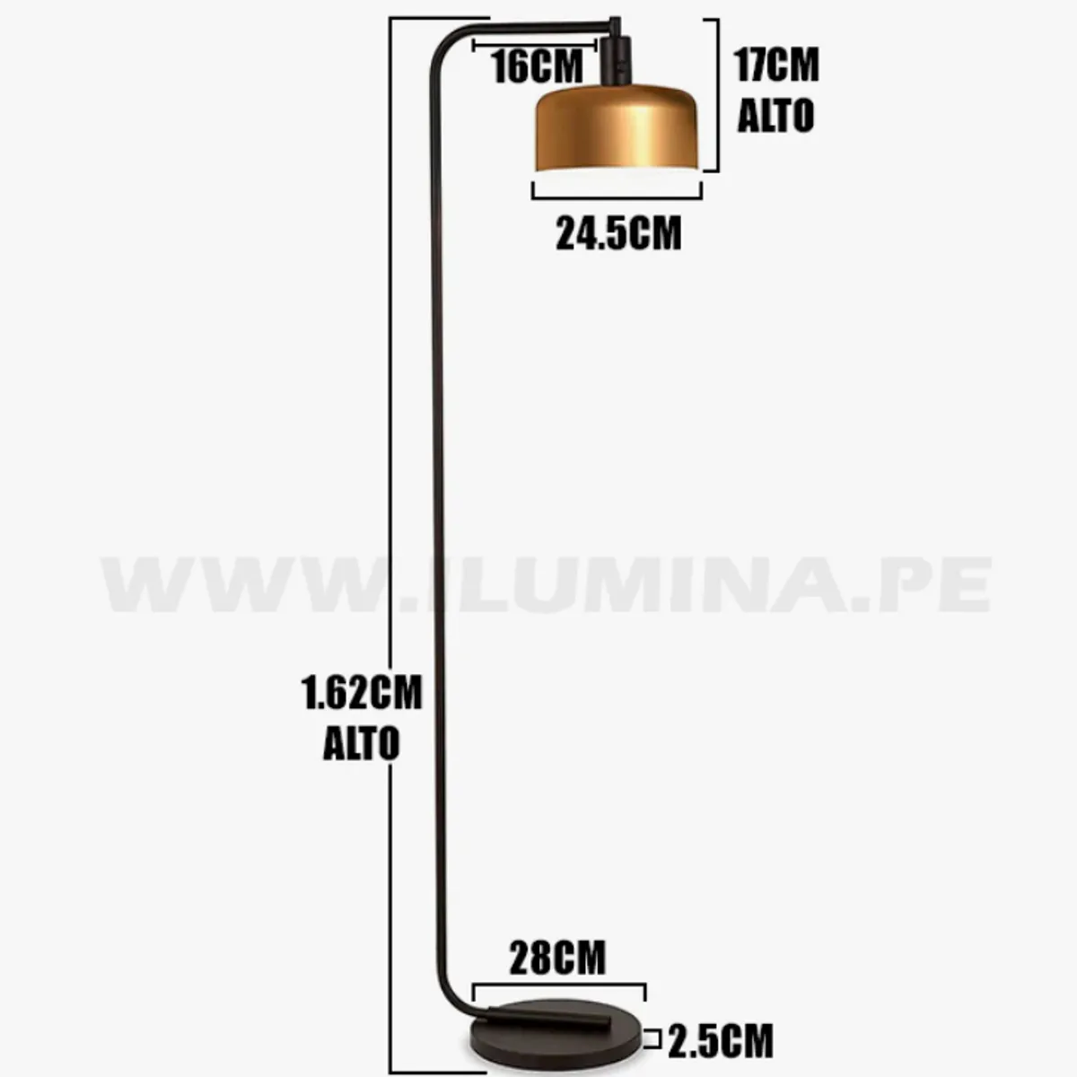 GENERICO - Lámpara de Pie Black Led