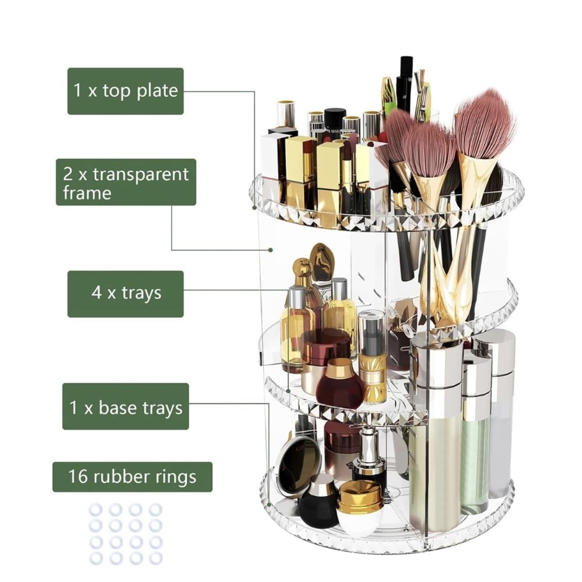 GENERICO - Organizador Acrilico Giratorio 3 niveles