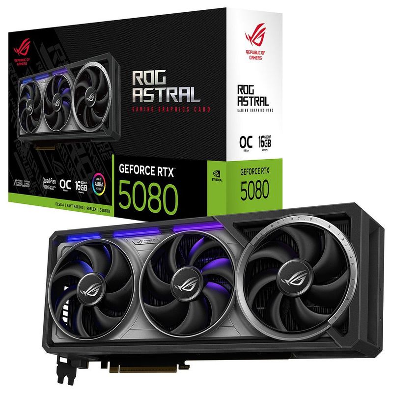 ASUS - TARJETA DE VIDEO ASUS ROG ASTRAL GEFORCE-RTX5080 16GB GDDR7 OC EDITION