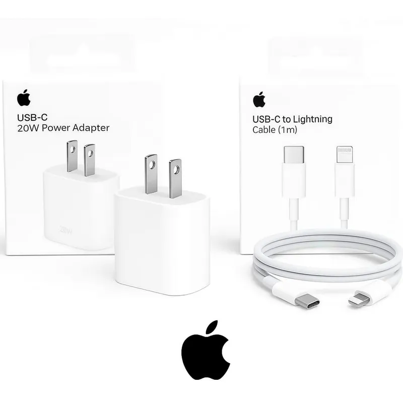 APPLE - Cargador  Apple Tipo C 20w + Cable C a Lightning iPhone