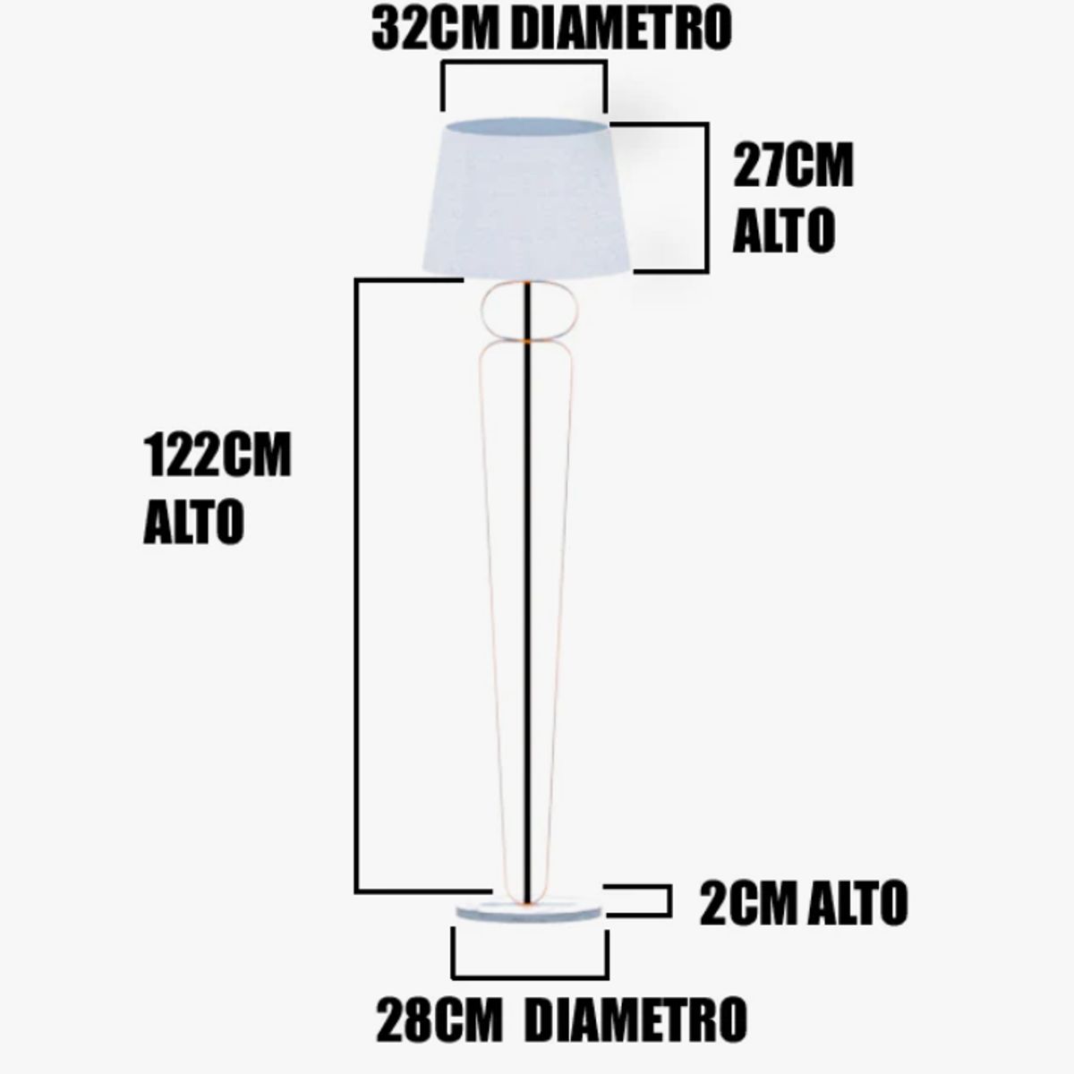 GENERICO - Lámpara de Pie Gold Led