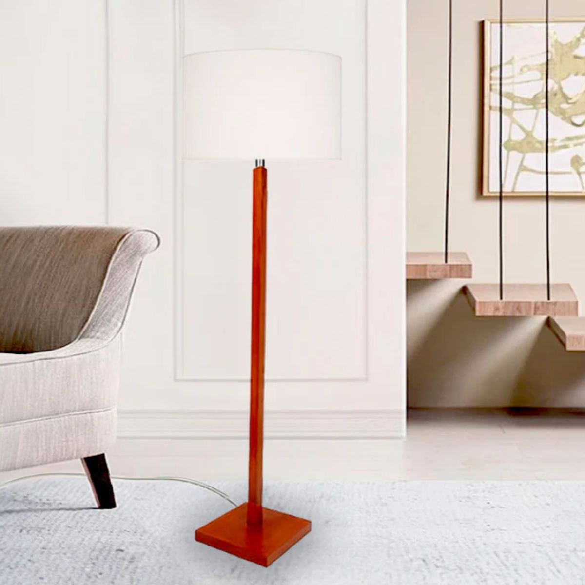 GENERICO - Lámpara de Pie Wood Led