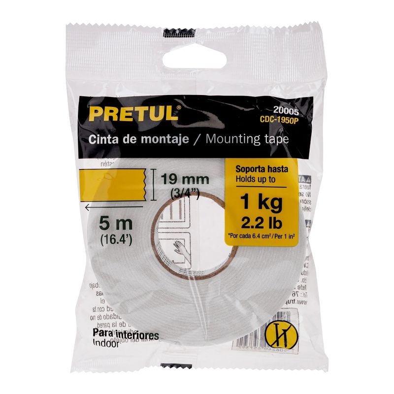 PRETUL - Cinta Doble Contacto 19 mm x 5 m Pretul - 20005