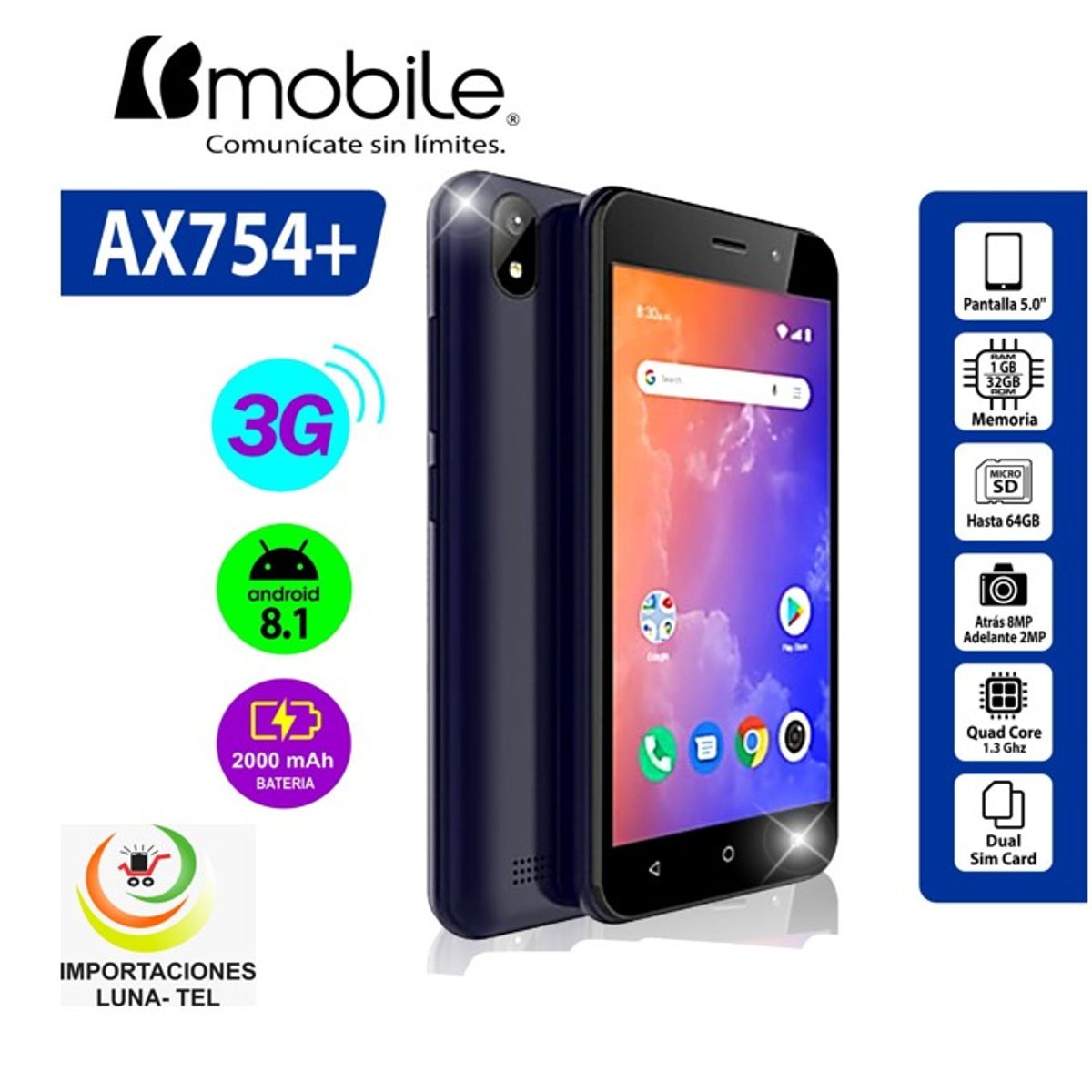 BMOBILE - CELULAR BMOBILE AX754+ PRO 32GB/1RAM  3G