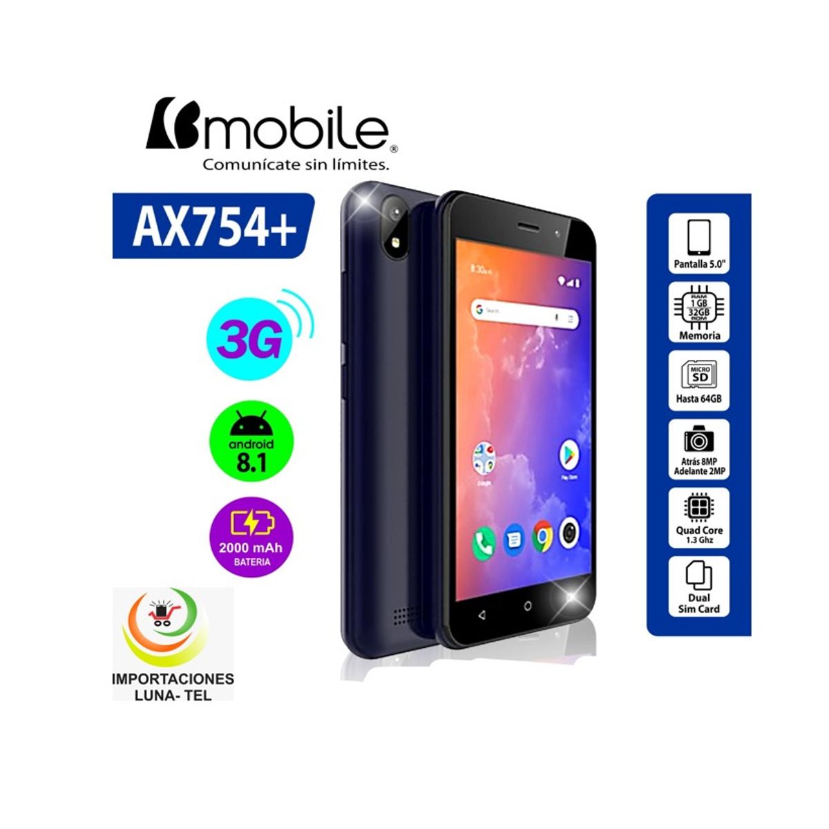 BMOBILE - CELULAR BMOBILE AX754+ PRO 32GB/1RAM  3G