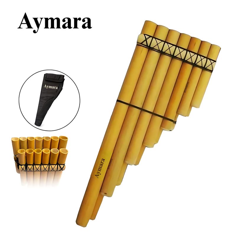 GENERICO - Zampoña AYMARA ORGINAL  de 7 y 6 tubos con Funda 4.40