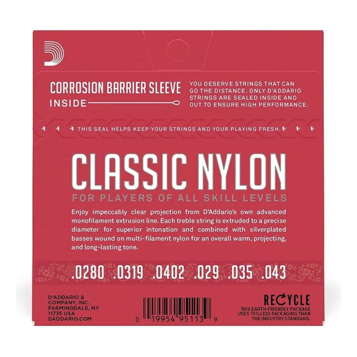 D ADDARIO - SET cuerdas para guitarra nylon Daddario ORIGINAL EJ27N