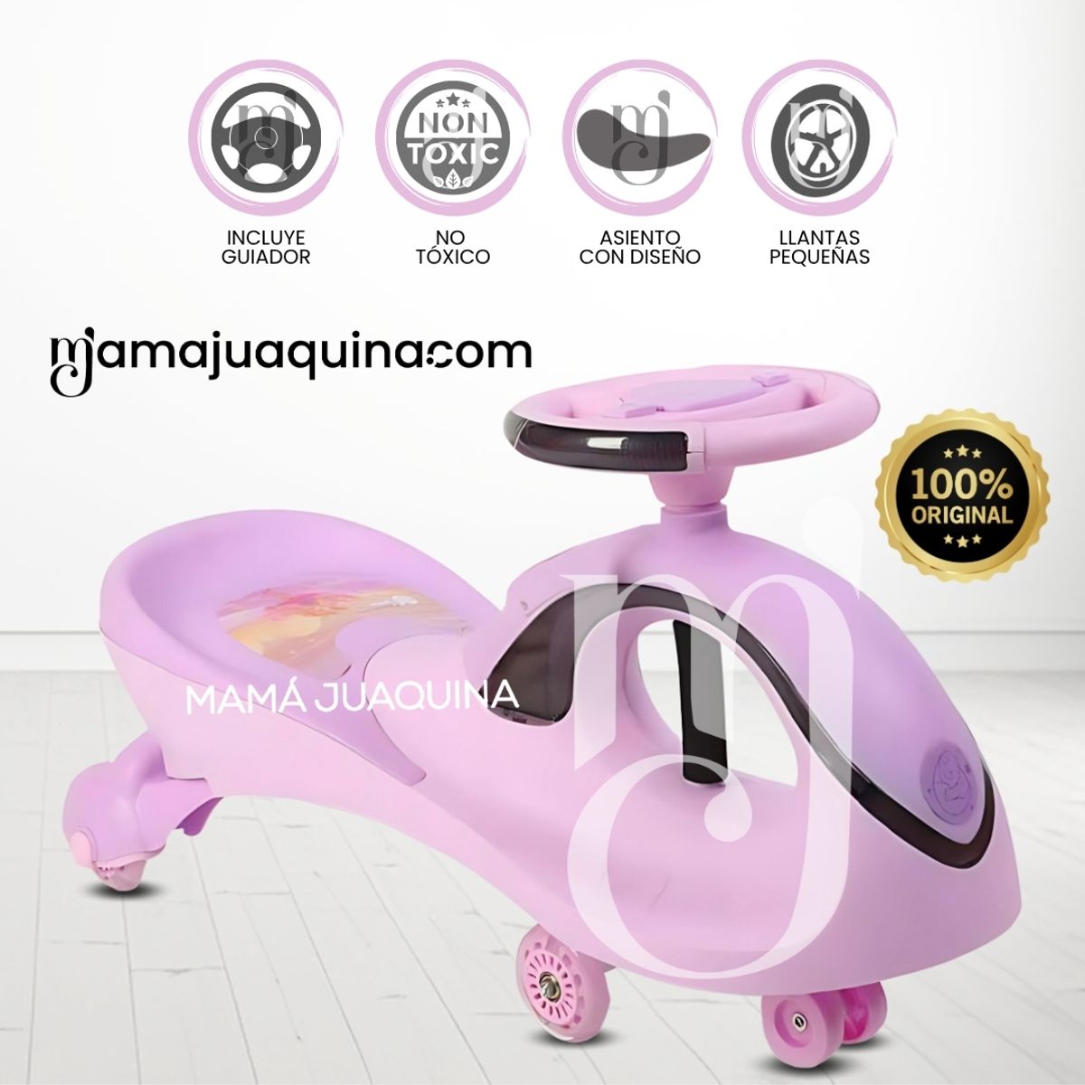 BABY - Correpasillo Twist Car con Luces «WHALL» Pink
