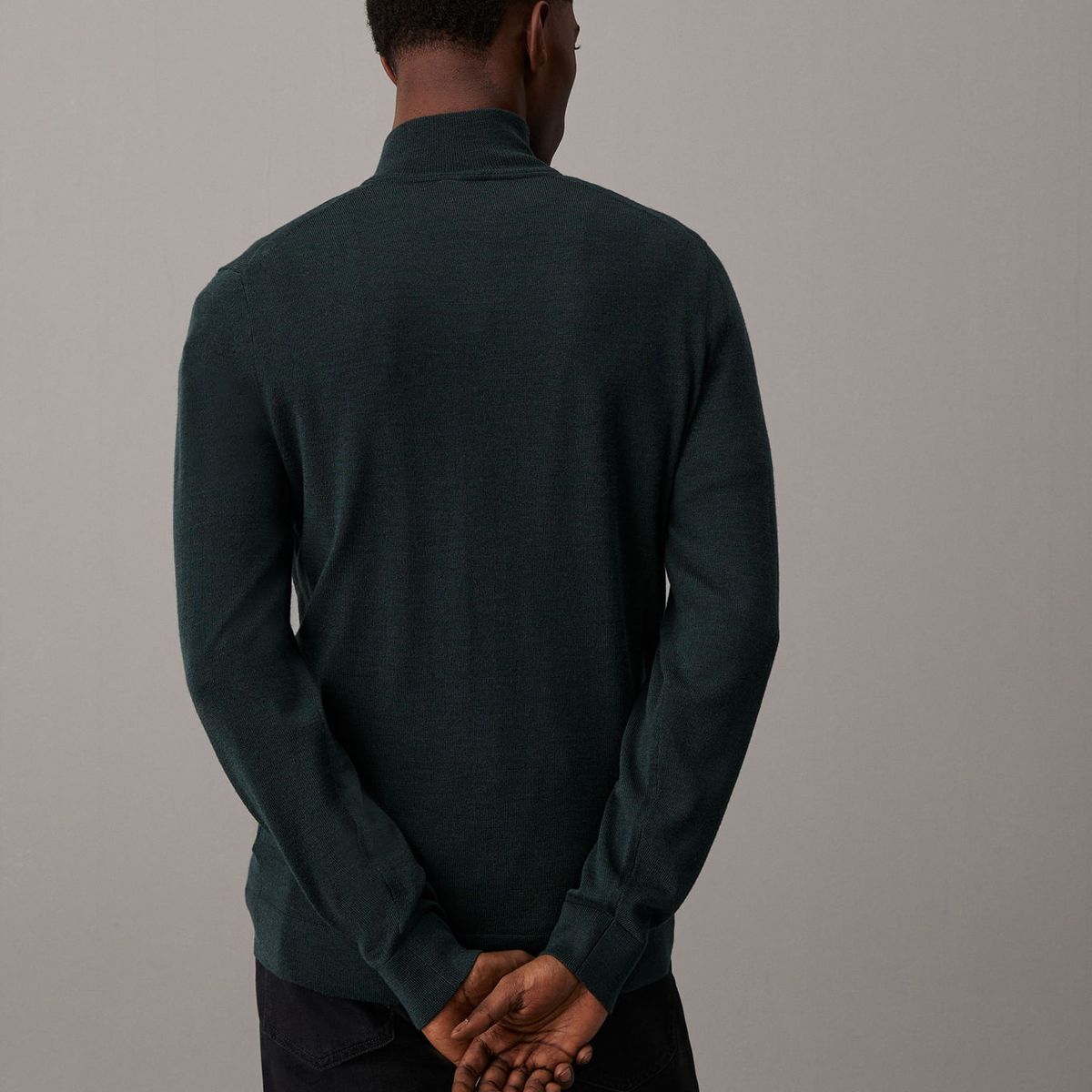 CALVIN KLEIN - SWEATER MERINO RWS QUARTER ZIP