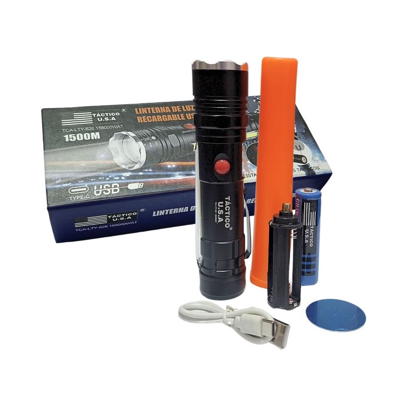 GENERICO - Linterna Led Recargable 90000W con Iman y Vara