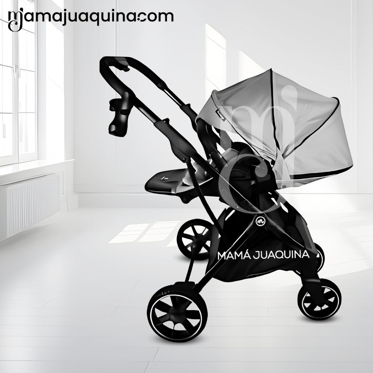 BABY - Coche Cuna Moisés de Lujo «OSLO» Black