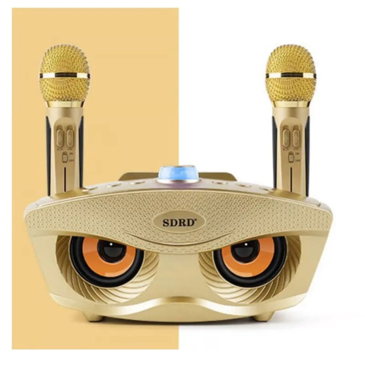 GENERICO - PARLANTE BLUETOOTH SD-306 KARAOKE 20W CON DOBLE MICRÓFONO  COLOR DORADO