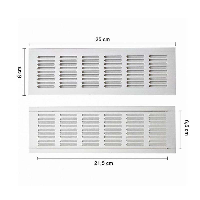 MAS CASA MOBILIARIO Y ACCESORIOS - Rejilla de aluminio matte Más Casa Perú de 25 cm x 8 cm