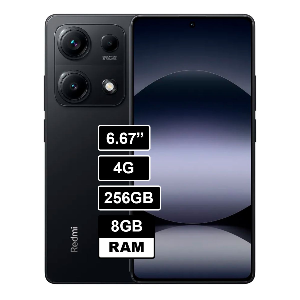 XIAOMI - Celular Xiaomi Redmi Note 14s 6,67 256GB 8GB RAM Cámara 200mpx - NEGRO