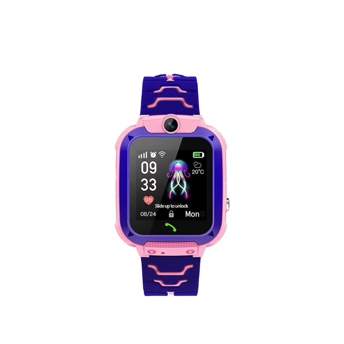 GENERICO - SMARTWATCH Q12 PARA NIÑOS GPS CAMARA SOS LLAMADAS SEGURIDAD ROSADO