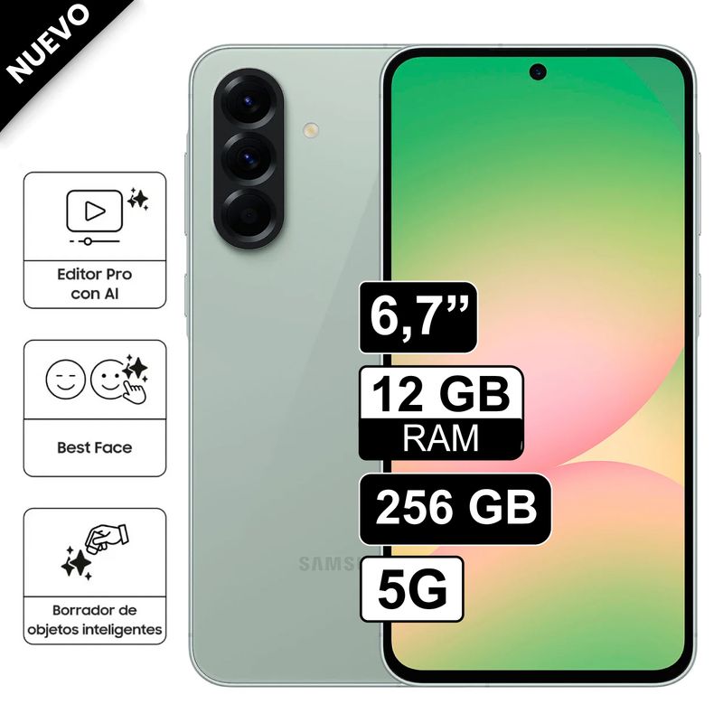 SAMSUNG - Celular Samsung Galaxy A56 5G 256GB 12GB RAM cámara principal 50MP frontal 12MP 67 Verde
