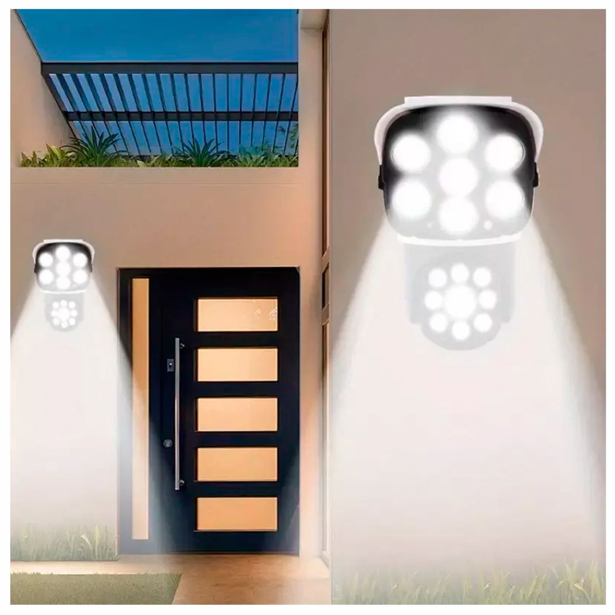 GENERICO - Lámpara Solar Led Tipo Cámara de Seguridad-doble sensor de movimiento