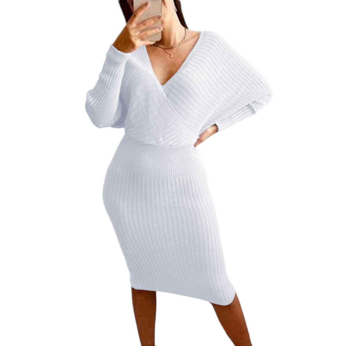 GENERICO - Vestido Mujer Hilo Cruzado Mlarga 359G-27 Color Blanco