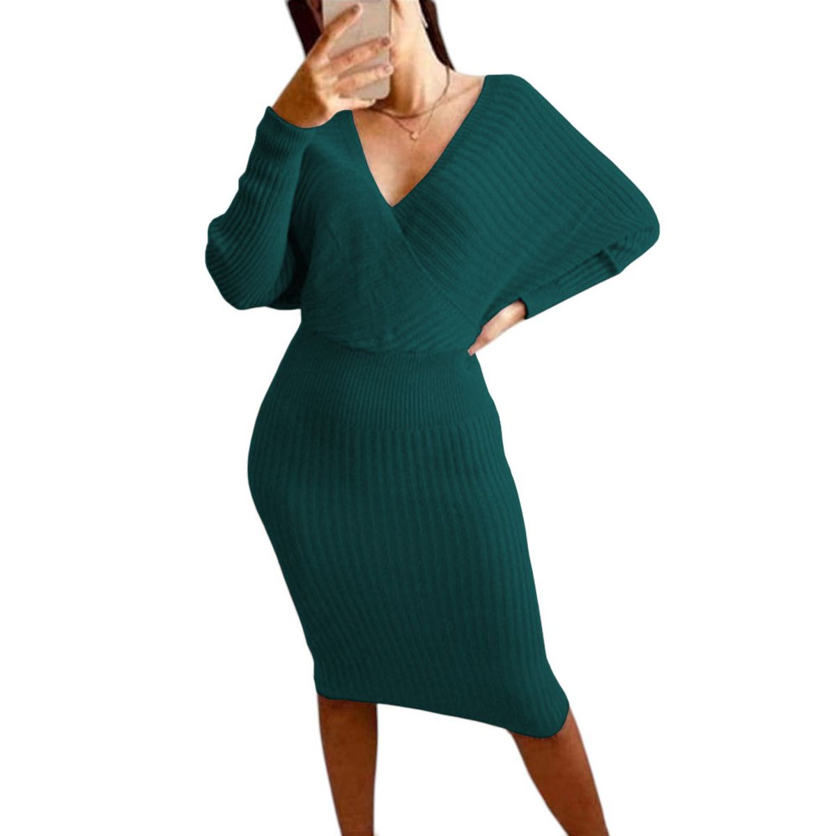 GENERICO - Vestido Mujer Hilo Cruzado Mlarga 359G-27 Color Verde