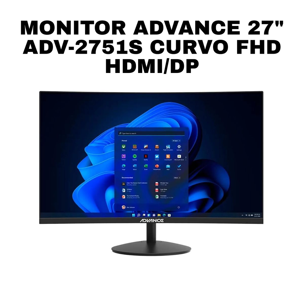 ADVANCE - MONITOR CURVO ADVANCE 27 ADV-2751S FHD HDMI/DP