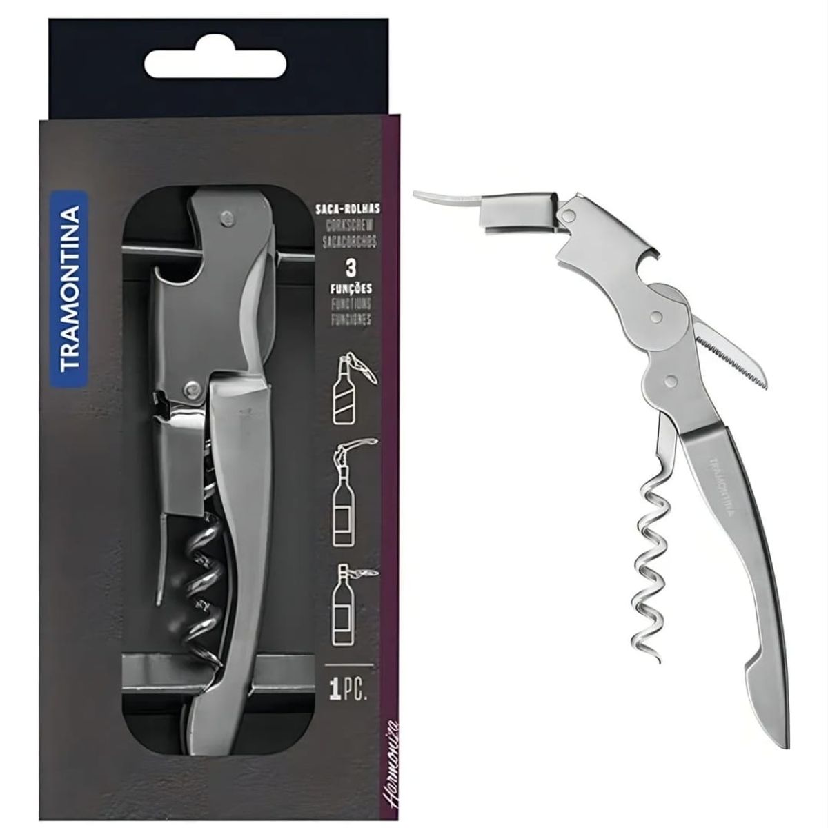 TRAMONTINA - SACACORCHO EN BLISTER TRAMONTINA DE ACERO INOXIDABLE