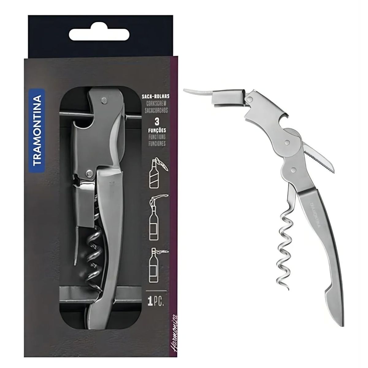 TRAMONTINA - SACACORCHO EN BLISTER TRAMONTINA DE ACERO INOXIDABLE