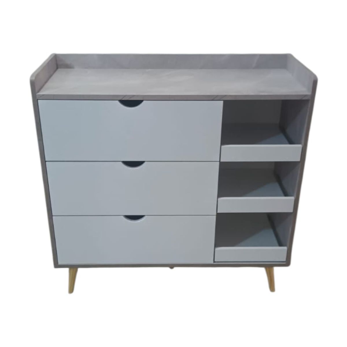 GENERICO - Cómoda para Bebé con Repisas Estilo Vintage Tono Ibiza