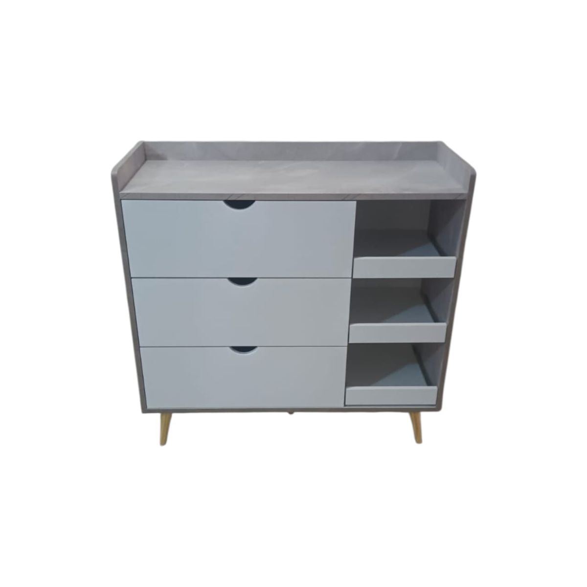 GENERICO - Cómoda para Bebé con Repisas Estilo Vintage Tono Ibiza