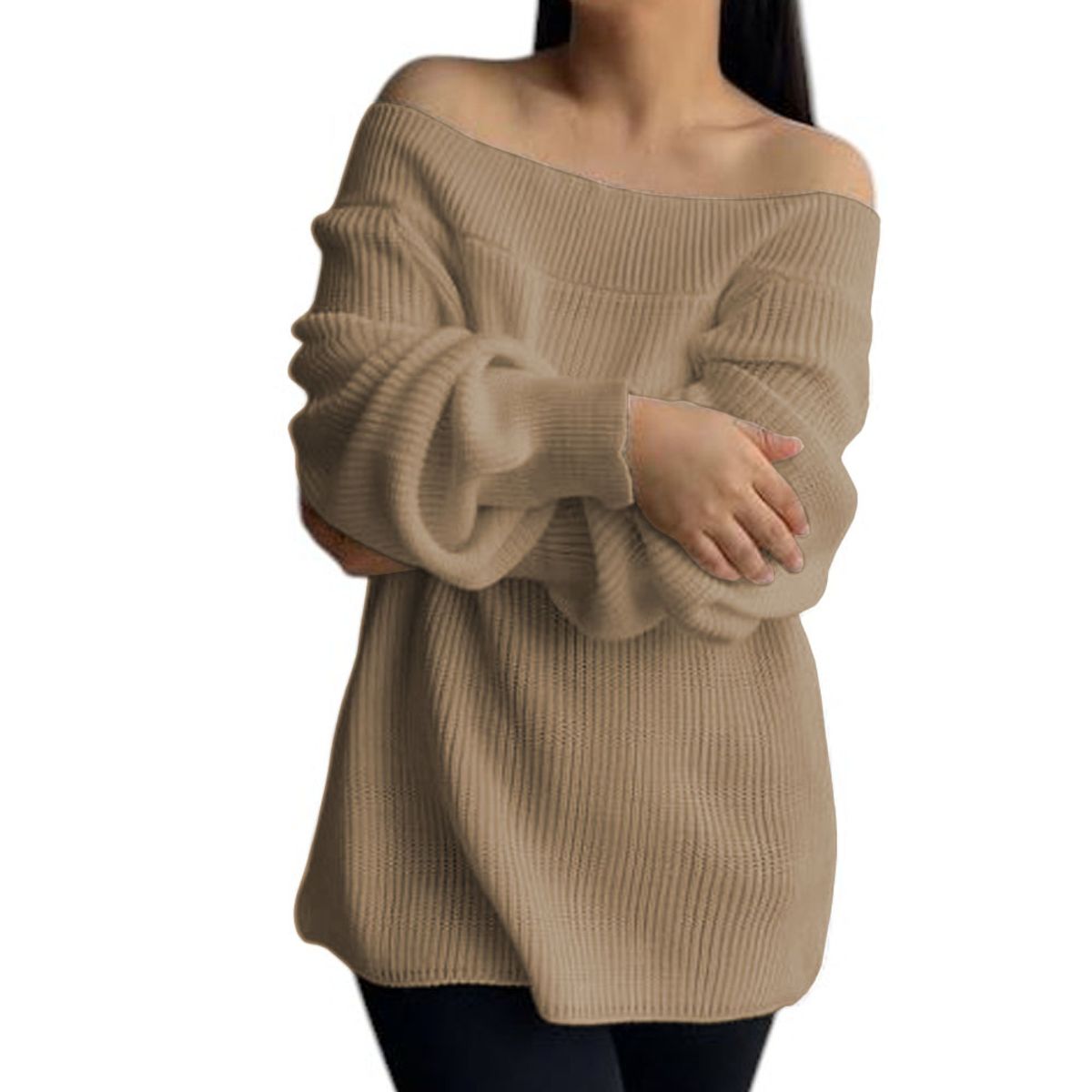 GENERICO - Chompa Mujer Hombros Hilo Dralom 359G-24 Color Vainila