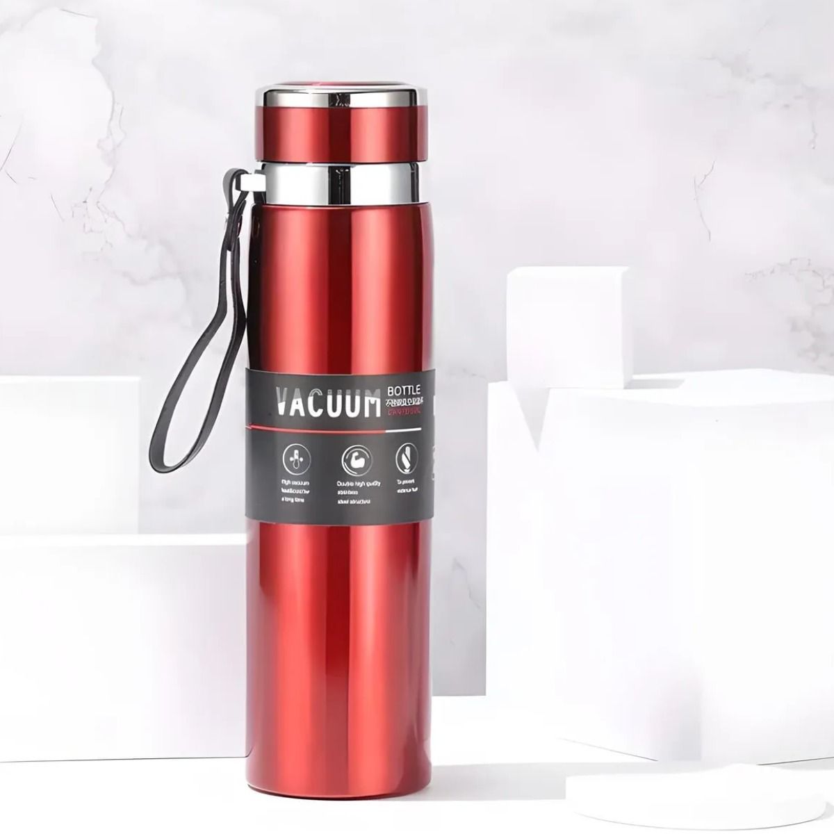 GENERICO - Termo de Acero Inoxidable 1 Litro - Rojo