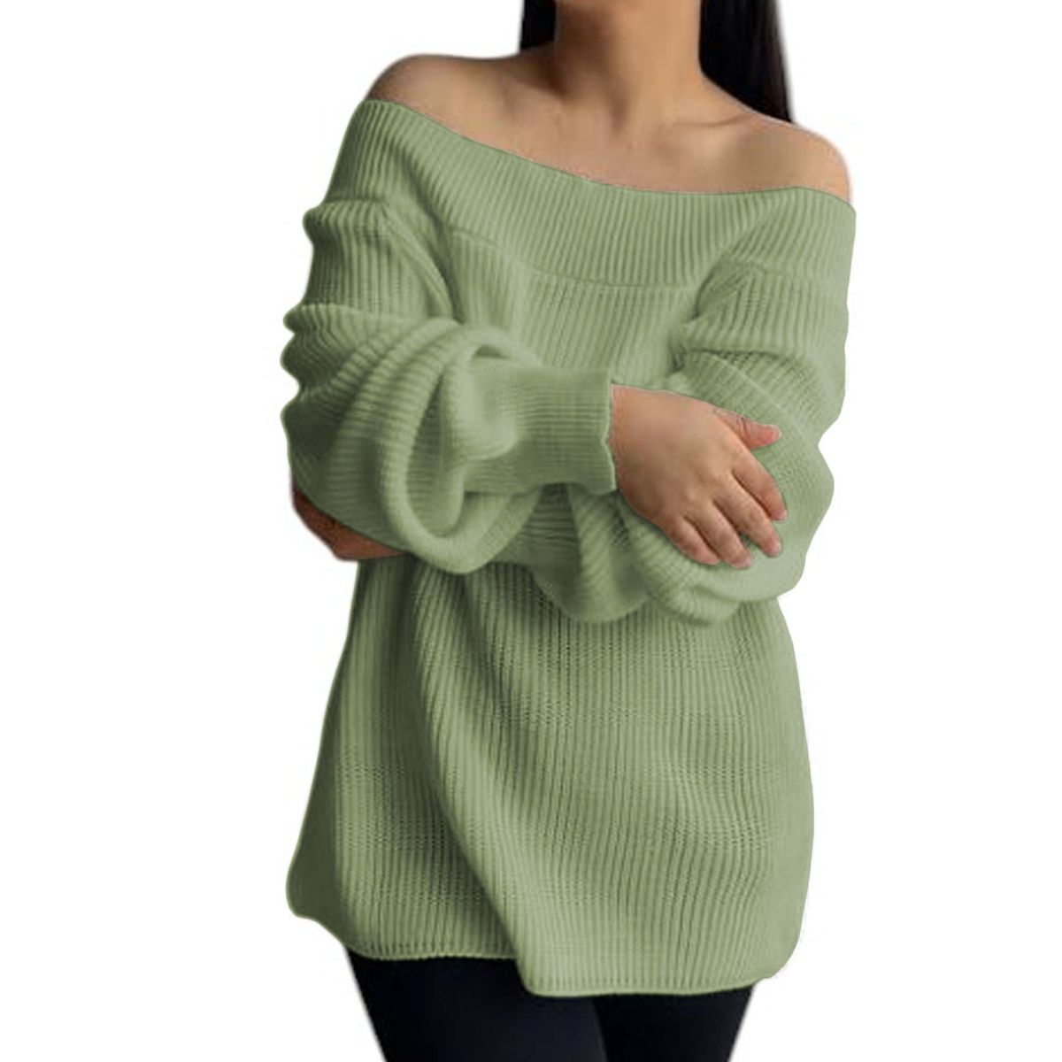 GENERICO - Chompa Mujer Hombros Hilo Dralom 359G-24 Color Olivo