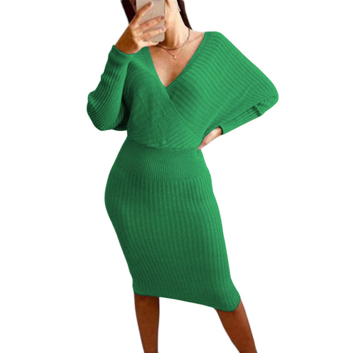 GENERICO - Vestido Mujer Hilo Cruzado Mlarga 359G-27 Color Verde