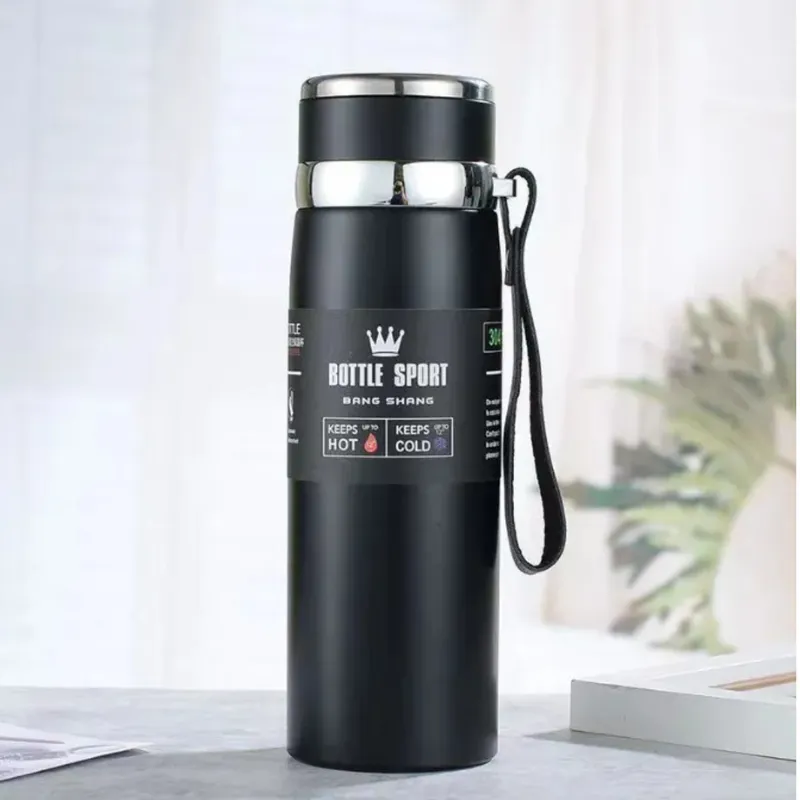 GENERICO - Termo de Acero Inoxidable 1 Litro - Negro