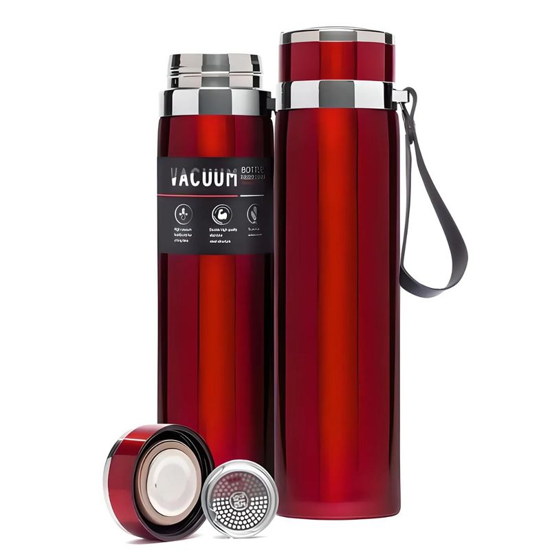 GENERICO - Termo de Acero Inoxidable 1 Litro - Rojo