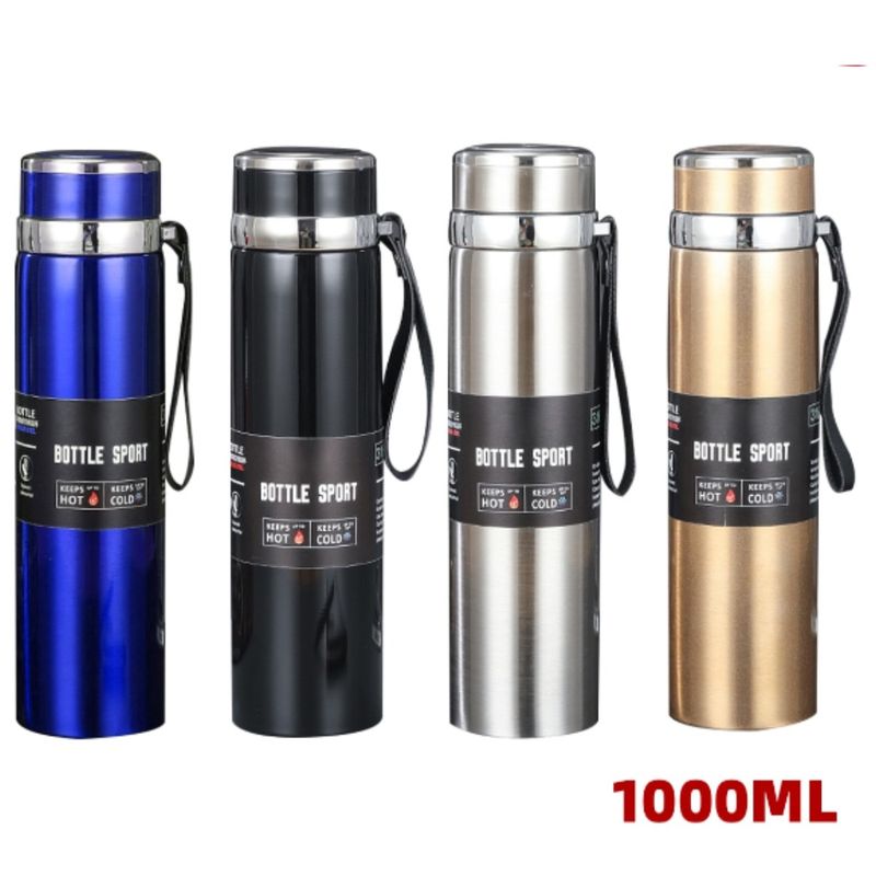 GENERICO - Termo de Acero Inoxidable 1 Litro - Plata